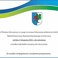 Zmiana organizacji pracy Wydziału Komunikacji Starostwa Powiatowego w Goleniowie