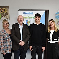 Młody zawodnik spotkał się ze Starostą Goleniowskim