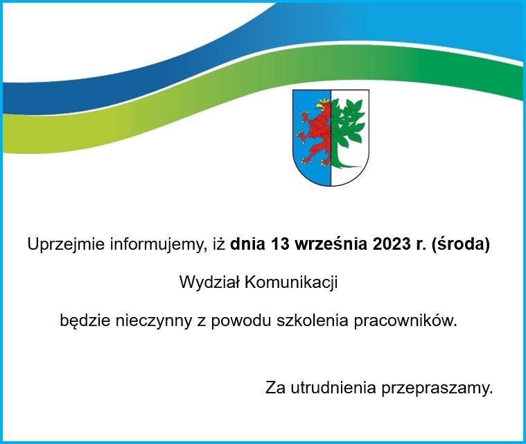 Wydział Komunikacji będzie nieczynny w dniu 13 września 2023 r. - 