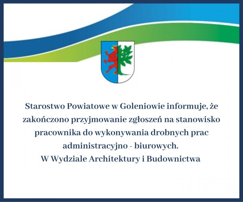 Informacja dot. Naboru na wolne stanowisko pracy w Wydziale Architektury i Budownictwa
