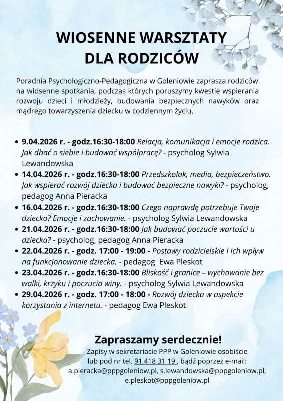 Wiosenne Warsztaty dla Rodziców