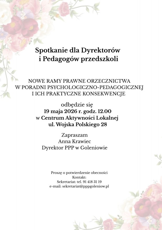 Spotkanie dla Dyrektorów i Pedagogów przedszkoli