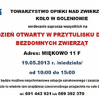 TOWARZYSTWO OPIEKI NAD ZWIERZĘTAMI KOŁO W GOLENIOWIE ZAPRASZA