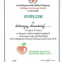 I miejsce Katarzyny Zawadzkiej w etapie rejonowym XXII Olimpiady Promocji Zdrowego Stylu Życia