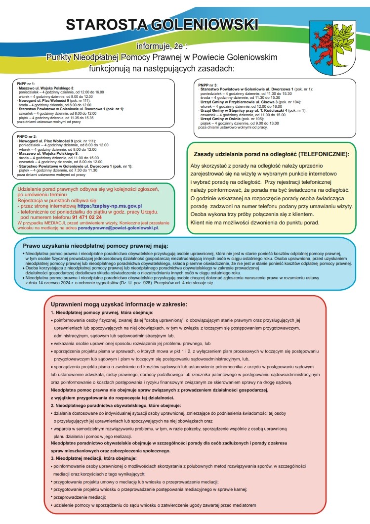 - NIEODPŁATNA POMOC PRAWNA