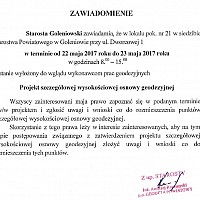 Zawiadomienie o wyłożeniu projektu szczegółowej wysokościowej osnowy geodezyjnej