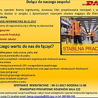 SPOTKANIE INFORMACYJNE W SPRAWIE REKRUTACJI DLA DHL 