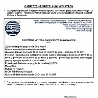 OSTRZEŻENIE METEOROLOGICZNE 