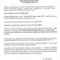 OGŁOSZENIE O PRZETARGU