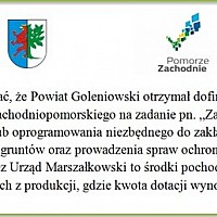 POWIAT GOLENIOWSKI OTRZYMAŁ DOTACJĘ 