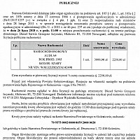 OBWIESZCZENIE O PIERWSZEJ LICYTACJI PUBLICZNEJ