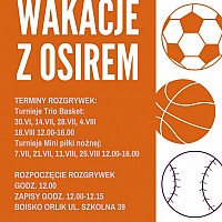 WAKACJE NA SPORTOWO Z OSIREM – IMPREZY I DZIAŁANIA ORGANIZOWANE W OKRESIE WAKACJI 2018 ROKU. 