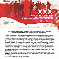 KOMUNIKAT NR 4 Z DNIA 05.11.2018. DOT. ORGANIZACJI XXX JUBILEUSZOWEJ GOLENIOWSKIEJ MILI NIEPODLEGŁOŚCI