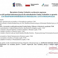 Spotkania informacyjne dla mieszkańców Powiatu Goleniowskiego w ramach Zachodniopomorskiego Programu Antysmogowego