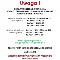 Informacja Powiatowego Urzędu Pracy w Goleniowie z filią w Nowogardzie