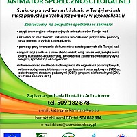 Animator Społeczności Lokalnej ruszają zapisy na bezpłatne spotkania z Animatorem!