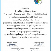 Życzenia  z okazji Dnia Edukacji Narodowej